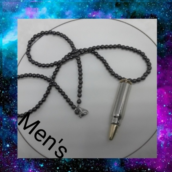 lmw0082 Other - Men's Hematite Bullet Necklace last drop